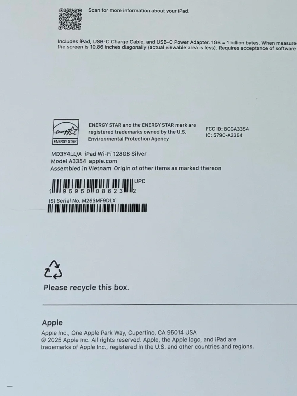 Apple iPad 11 inch A16 Chip 128GB with WiFi - Silver